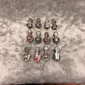 12 Antique Fluted Tin Clip-on Candle Holders For Christmas Tree  2” From Germany